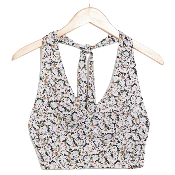 Abound Daisy Halter Top Women's Size 2X Black White Floral NWT - Picture 2 of 3